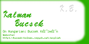 kalman bucsek business card